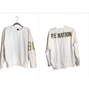 P.E  Nation Women Sweatshirt Sz. XS  Cream/ Gold EUC Sporty Casual Comfortable